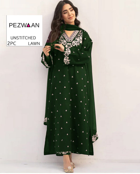 2Pc -  Unstitched EMB Lawn