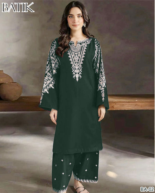 2Pc -  Unstitched EMB Lawn