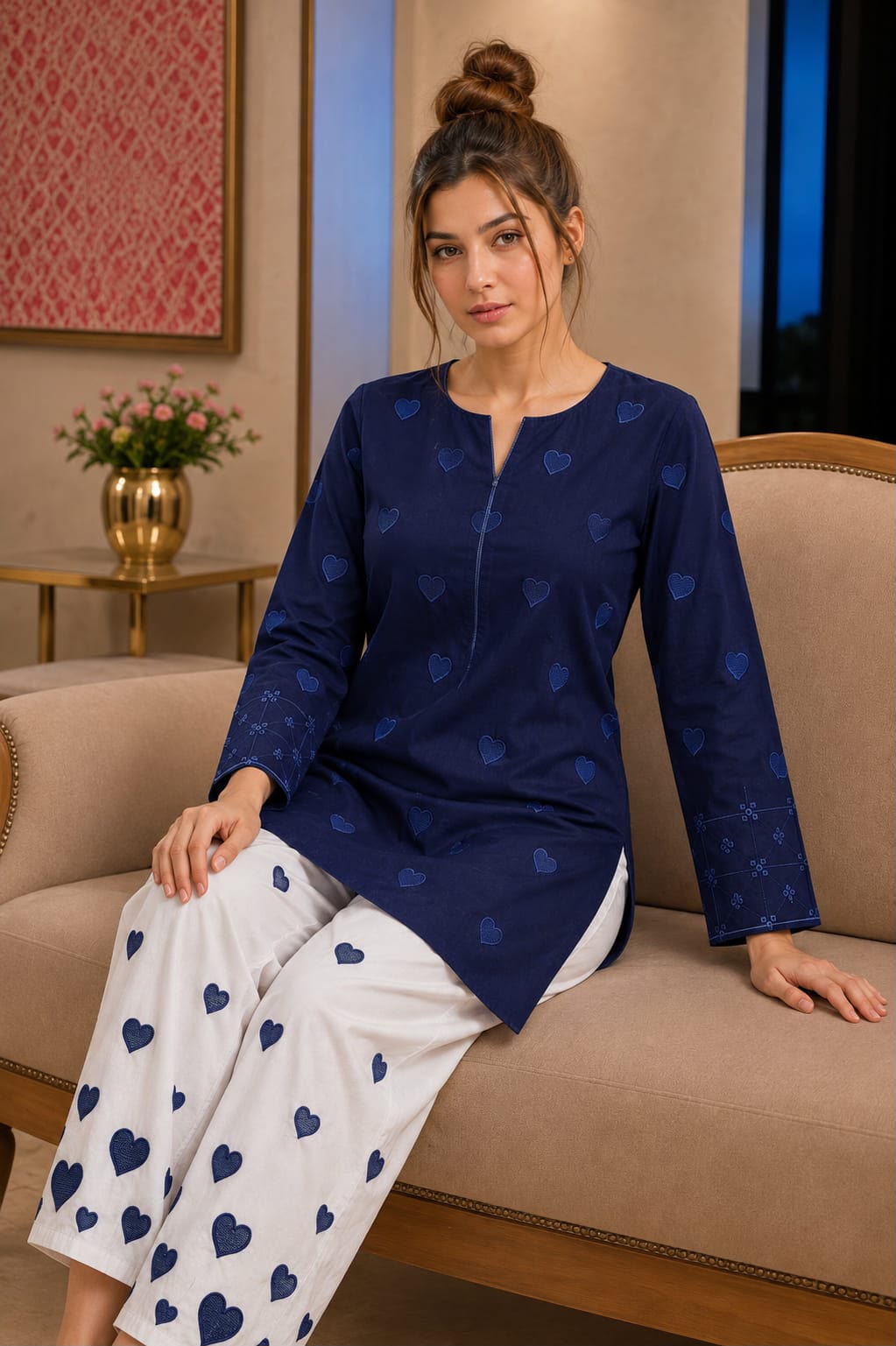 2Pc -  Unstitched EMB Lawn