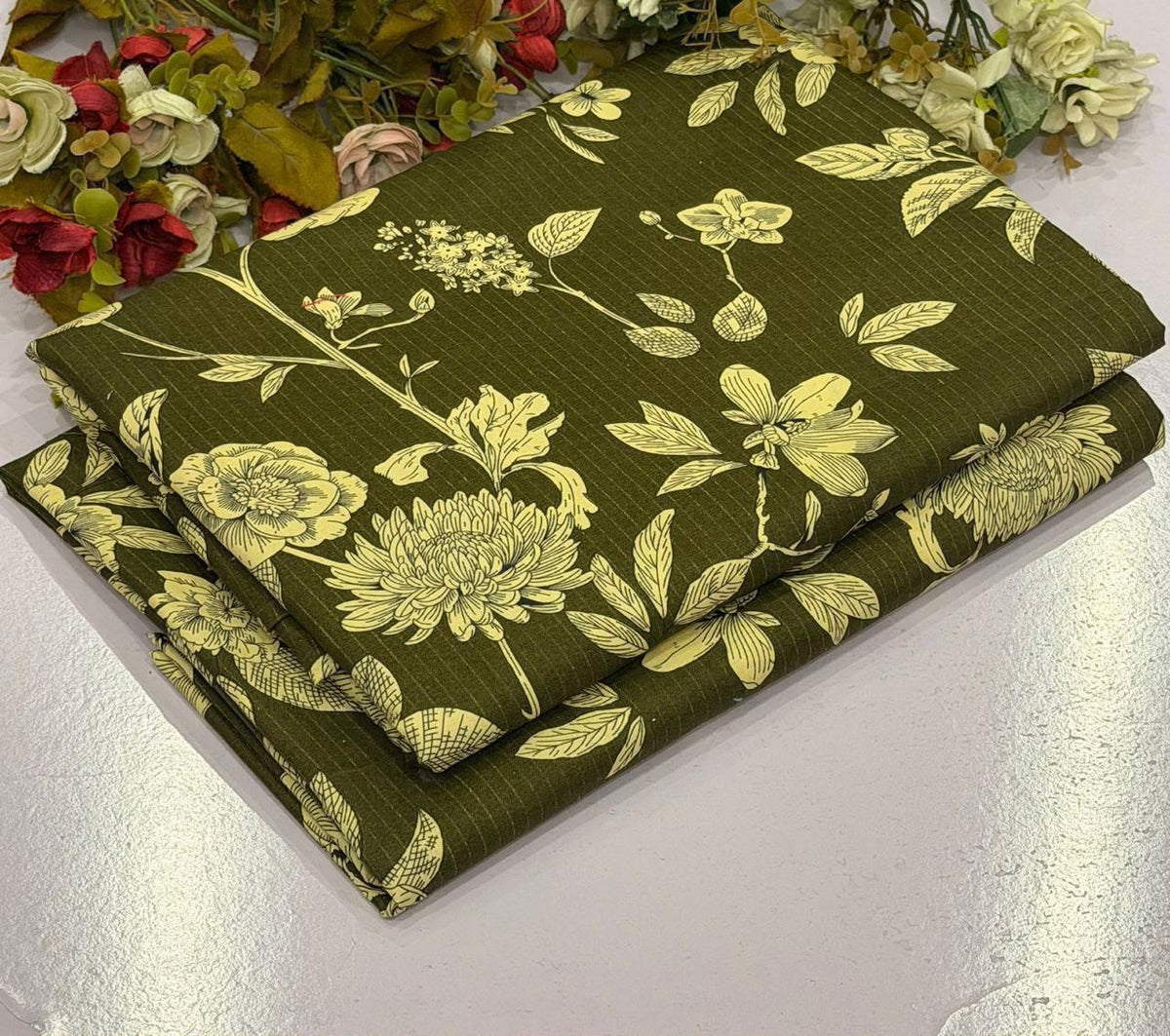 2Pc -  Unstitched Printed Cotton