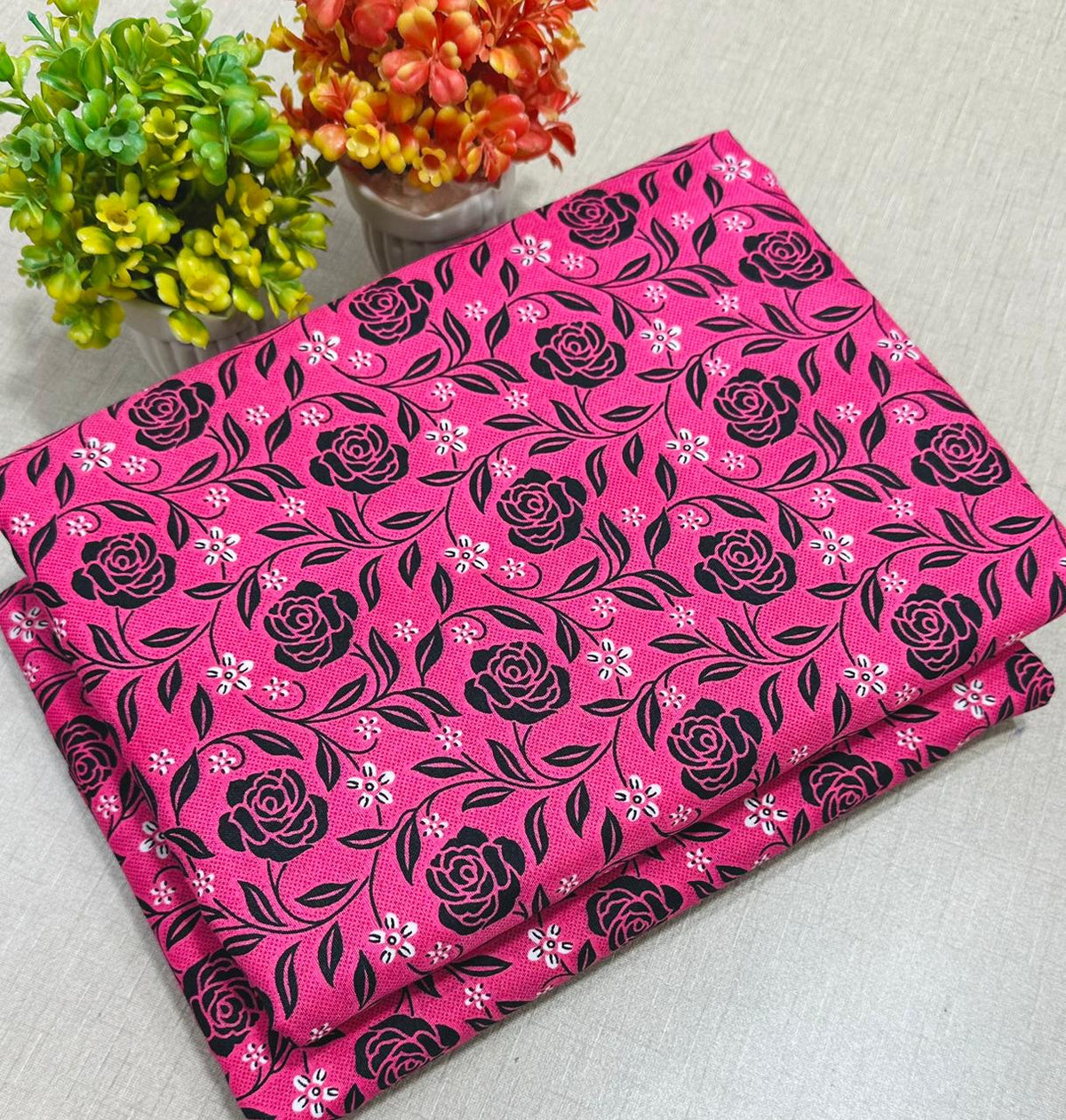 2Pc -  Unstitched Printed Cotton