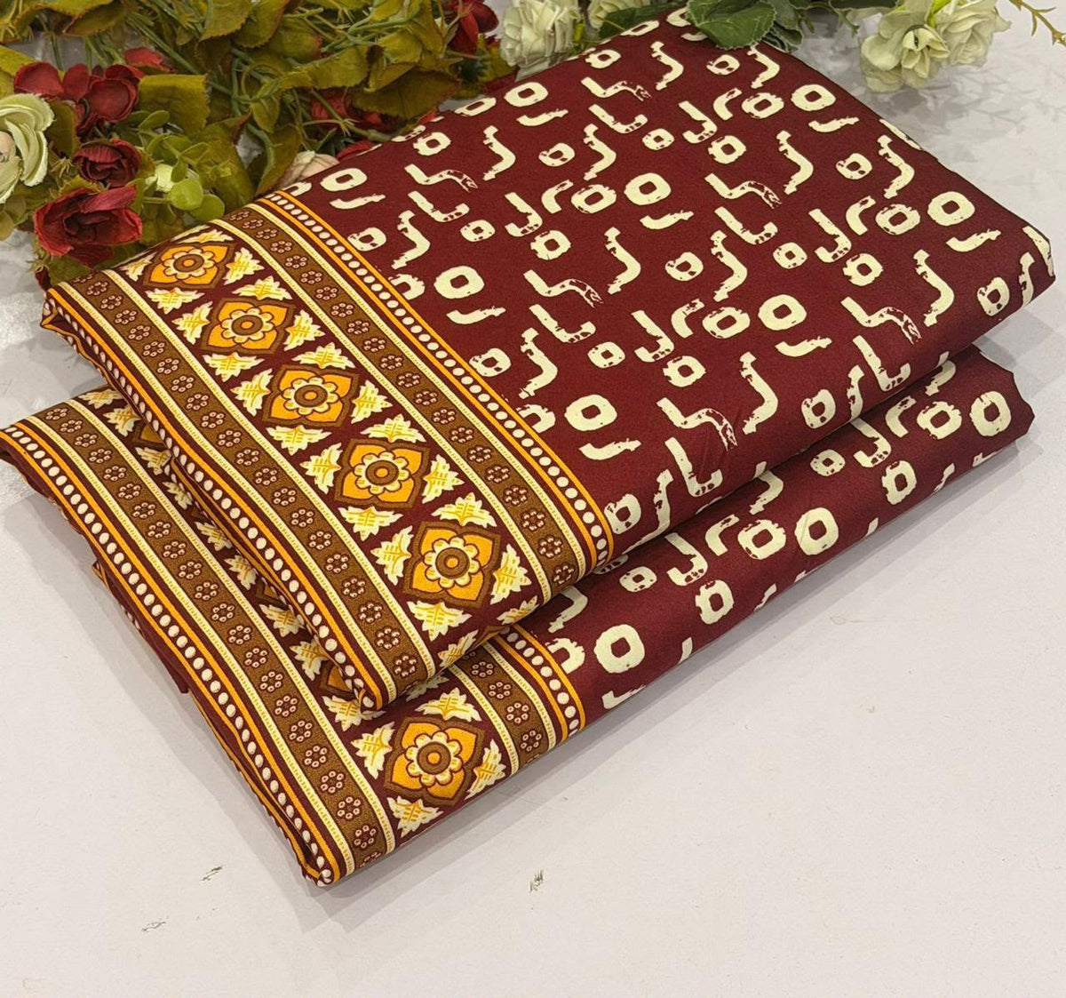 2Pc -  Unstitched Printed Cotton