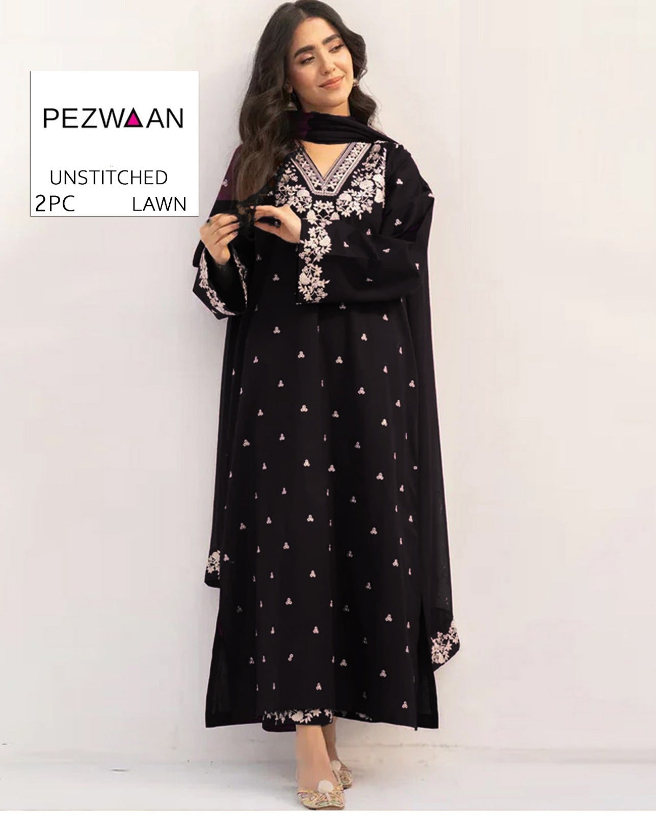 2Pc -  Unstitched EMB Lawn