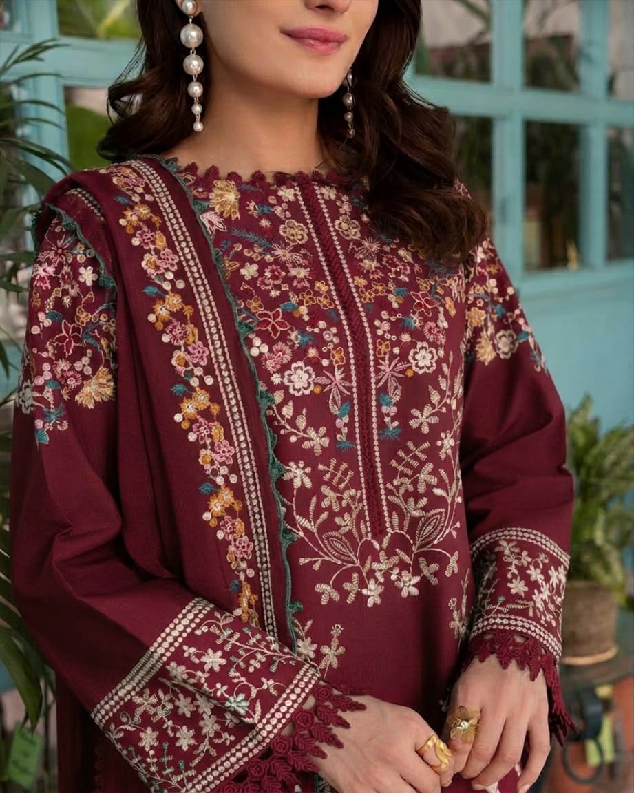 3Pc -  Unstitched EMB Dhanak