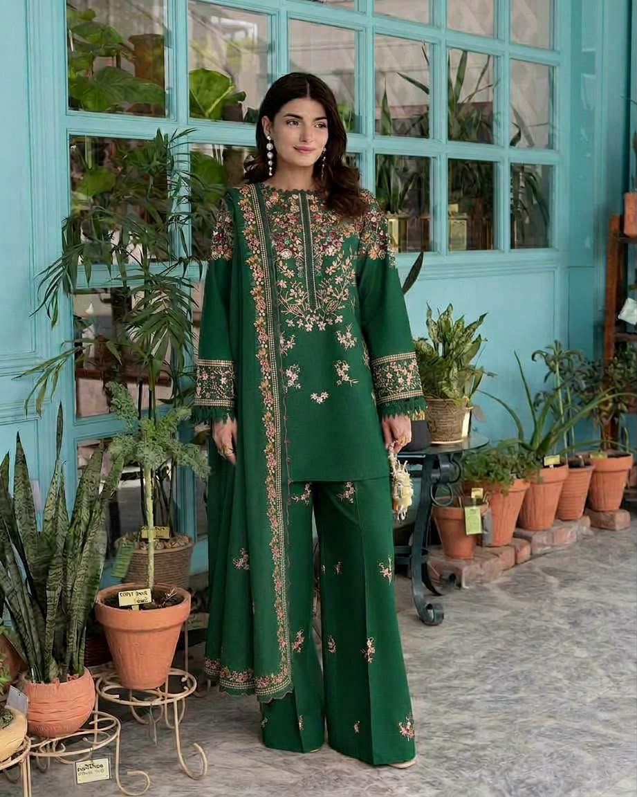 3Pc -  Unstitched EMB Dhanak
